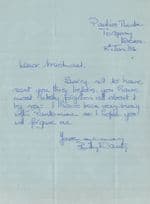 Billy Dainty Comedian 1956 Torquay Hand Signed Letter