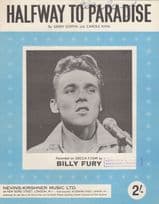 Billy Fury Halfway To Paradise Vintage Rare Sheet Music