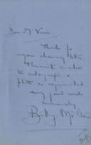 Billy Milton Film Actor James Bond Spoof Old Hand Signed Letter