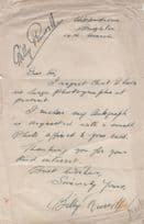 Billy Russell WW2 Comedian Hitler Film Brighton Hippodrome Hand Signed Letter