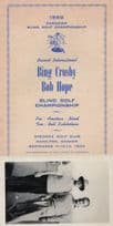 Bing Crosby Bob Hope 1950 Blind Golf Championship Canada Antique Programme