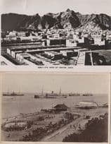 Birds Eye View Of Crater Aden & Ship 2x Real Photo Old Postcard s