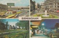 Birmingham Civic Centre Night Illuminations Bournville 1970s Postcard