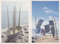 Birthday Cake Candles Bucket Of Sand Deck Chair Washing Line 2x Postcard s