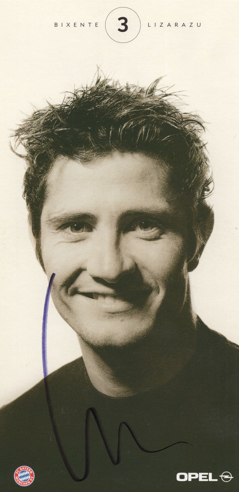 Carte Autographe Originale Bixente Lizarazu - Bayern Munich Saison 2003-04