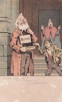 Blind Beggar Antique Pauper Apologies to Dyckmans Comic Antique Postcard