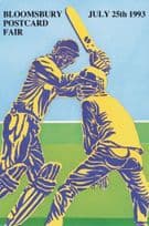 Bloomsbury Sussex Postcard Fair 1993 Cricket Advertising Card