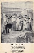 Blue Bell Train Songcard Old Postcard