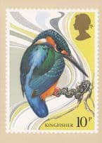 Blue Kingfisher Bird Painting First Day Cover Stamp Postcard