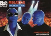Blue Man Group Megastar World Tour Denmark Advertising Postcard