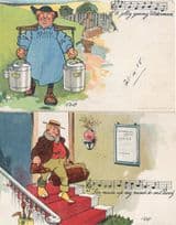 Boarding House Sail Away Song Milk Farmer 2x Comic Song Postcard s