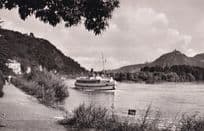 Boat Passing AK Rolandswerth Hotel Restaurant & Cafe Gretenhof Dutch Postcard