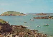 Boat Sailing Boats on Rosiere Steps Channel Islands Herm Postcard