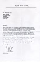 Bob Holness Amazing Blockbusters TV Quiz Show Hand Signed Letter