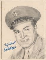 Bob Hope Hollywood Film Actor Old 10x8 Hand Signed Painting Drawing