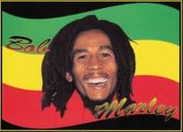 Bob Marley Jamaica Flag Spiral Designs Rare Reggae UK Postcard