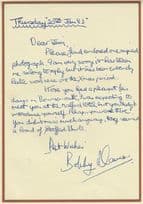 Bobby Davro Comedian Impressionist Early Career Hand Signed 1983 Letter