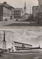 Bodo Domkirke & Shops Clock Norway 2x Real Photo Postcard