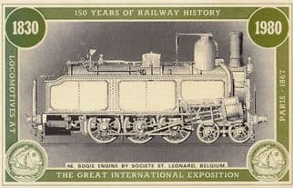 Bogie Engine St Leonard Belgium Train Paris Exposition Postcard