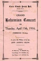 Bohemian Concert Edison Road London WW1 1916 Theatre Programme