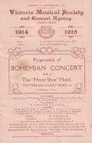 Bohemian Musical Tottenham Court Road Pub London WW1 War Theatre Programme