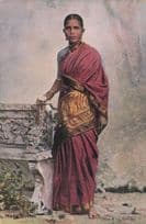 Bombay Hindu Woman Red Dress Old Indian Glamour Rare Postcard