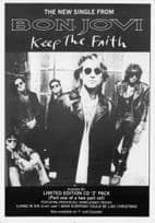 Bon Jovi Keep The Faith CD Pack Release Advertising Poster Postcard
