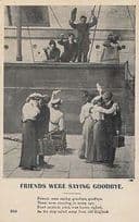 Bon Voyage Military Cruise Ship Leaves Departure Port Harbour Songcard Postcard