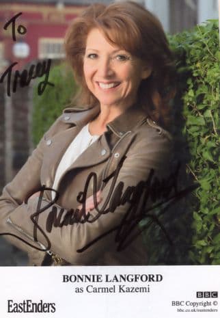 Bonnie Langford Carmel Kazemi BBC Eastenders Hand Signed Cast Card Photo