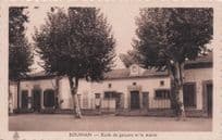 Bouinan Algeria School Ecole Et La Mairie African Old Postcard