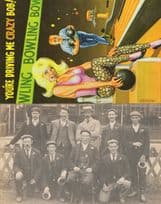 Bowling Curling Club Old Photo & Sexy Bowler Comic Postcard