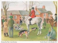 Boxing Day Meet Hunting Great Bowden Leicester Painting Postcard