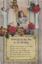 Boy Dressed As Girl LGBT Interest WW1 Birthday Antique Postcard