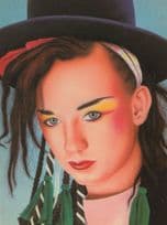 Boy George Culture Club Caricature Painting Postcard