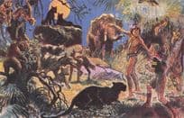 Boy Scout Jungle Adventure Scouting Antique Rare Painting Postcard