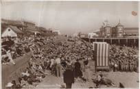 Boy Scouts at Punch & Judy Show at Clacton On Sea Essex Old RPC Worn Postcard