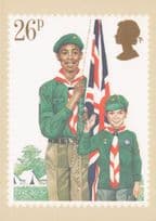 Boy Scouts Cubs Union Jack Flag Royal Mail Stamp Ltd Edn Postcard