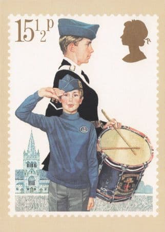 Boys Brigade Drummer Salute Royal Mail Stamp Ltd Edn Postcard