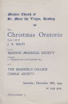 Bradfield College Choral Soc Reading 1943 WW2 Bach Christmas Berkshire Programme