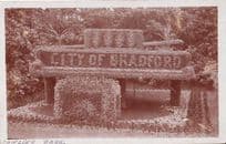 Bradford Bowling Park Murial Sign Antique Real Photo Postcard