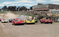 Brands Hatch Motor Racing The Start Salmon 1960s Postcard
