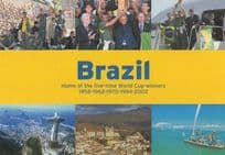 Brazil Visit The World Cup Winning Champions Football Plane Postcard