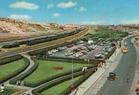 Bredene Panorama Aerial Car Park Belgium 1980s Postcard