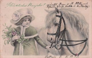 Breslau German Horse & Child Owner Trainer Antique Postcard