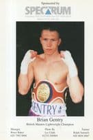 Brian Gentry British Lightweight Boxing Champion Publicity Photo Card