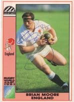 Brian Moore England Hand Signed Rugby 1991 World Cup Card Photo