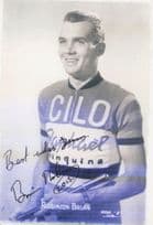 Brian Robinson British Cyclist Hand Signed Photo & AMAZING Reverse