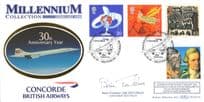 Brian Trubshaw Concorde Benham Millennium Pilot Hand Signed Flown FDC