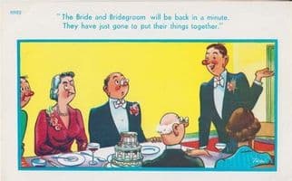 Bride & Bridegroom Having S*x At Wedding Reception Best Mans Speech Postcard