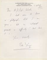 Brigadier Peter Young WW2 Arab Legion Commander Hand Signed Letter